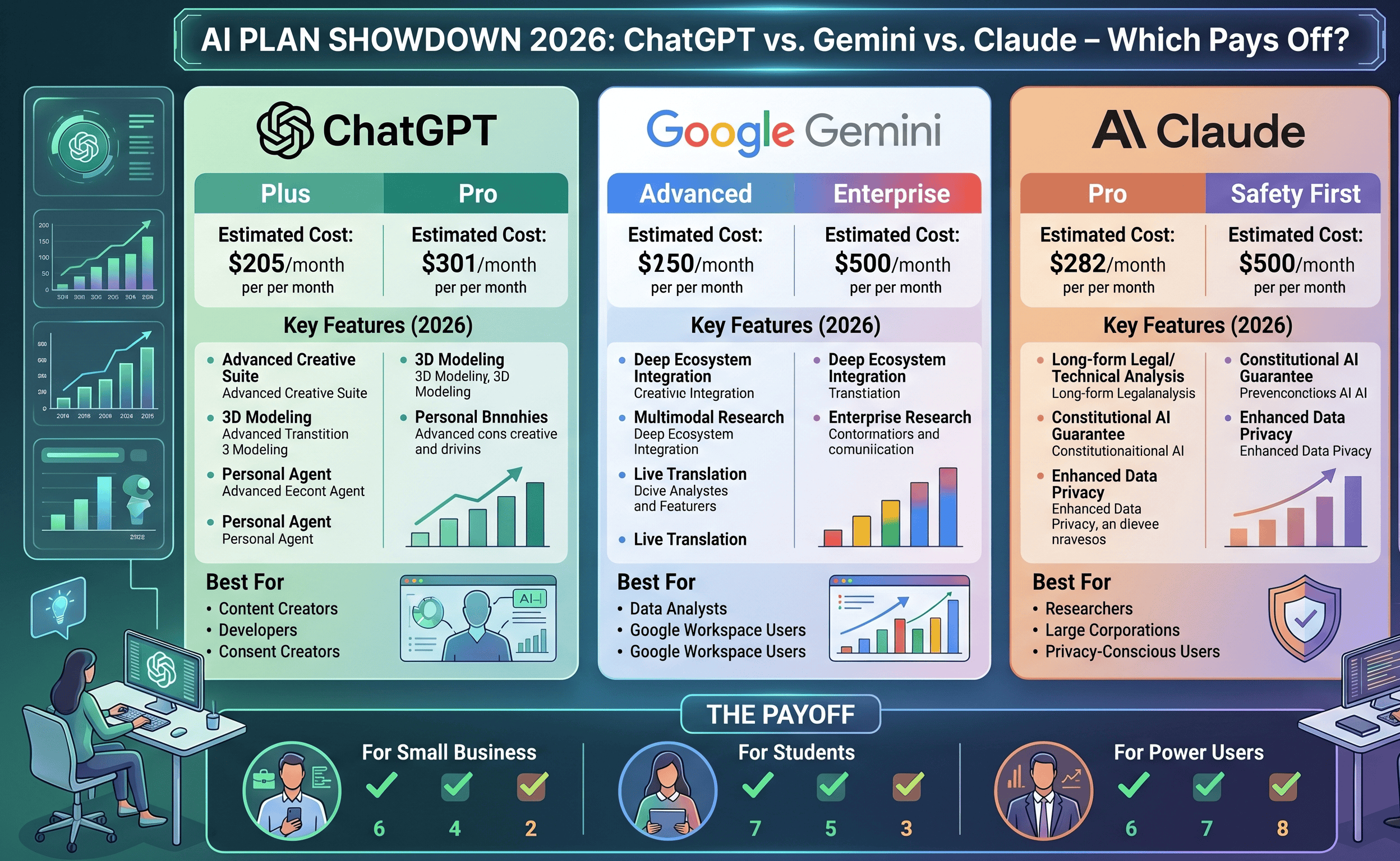 ChatGPT vs Gemini vs Claude in 2026: Which AI Plan Actually Pays Off?