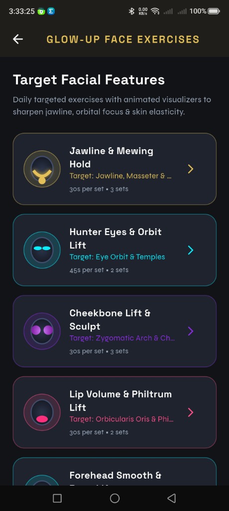 VibeCheck Glow-Up Face Exercises List