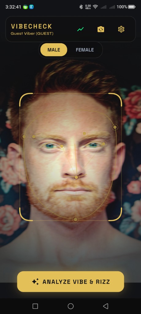 VibeCheck AI Face Scanner Viewfinder